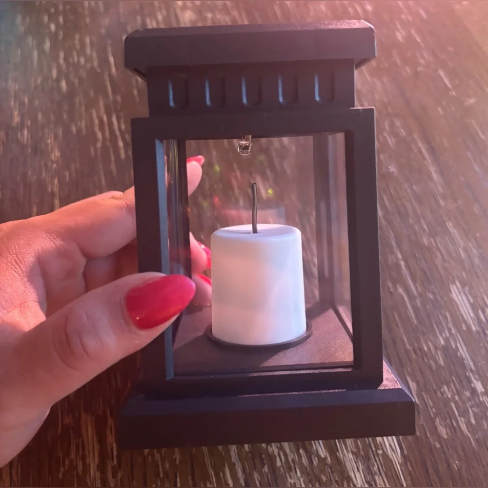 Solar Black Lantern Candle Holder